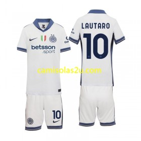 Camisolas de futebol Inter de Milão Lautaro 10 Criança Equipamento Alternativa 2024/25 Manga Curta